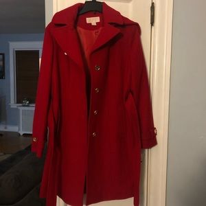 Red Belted Michael Kors Coat